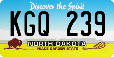 ND license plate KGQ239