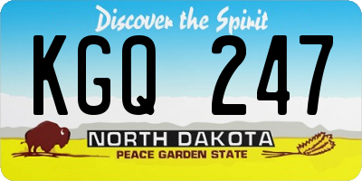 ND license plate KGQ247