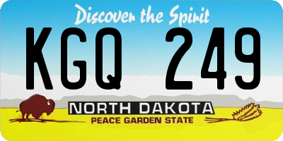 ND license plate KGQ249