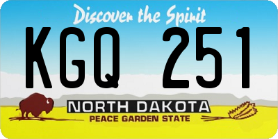 ND license plate KGQ251