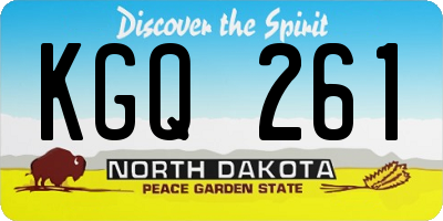 ND license plate KGQ261
