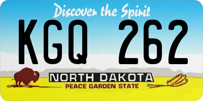 ND license plate KGQ262