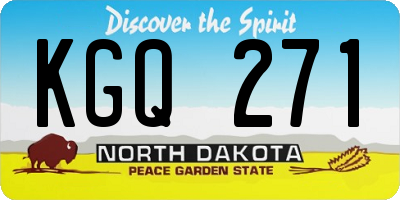 ND license plate KGQ271
