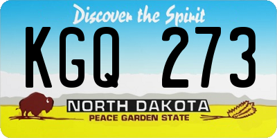ND license plate KGQ273
