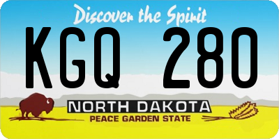 ND license plate KGQ280