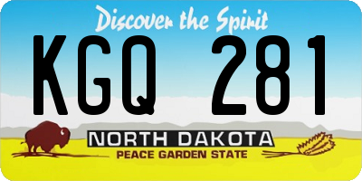 ND license plate KGQ281