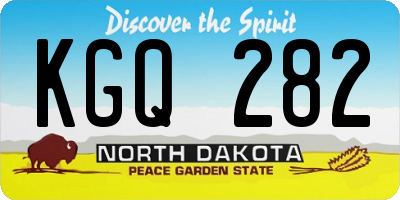 ND license plate KGQ282