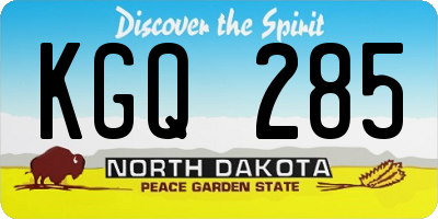 ND license plate KGQ285