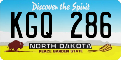 ND license plate KGQ286