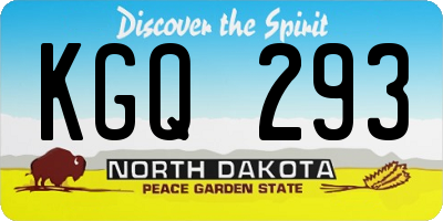 ND license plate KGQ293