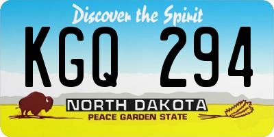 ND license plate KGQ294