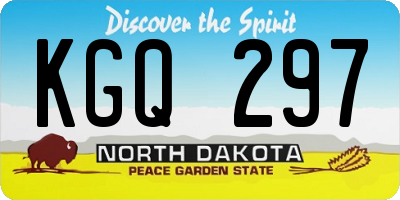 ND license plate KGQ297