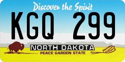 ND license plate KGQ299