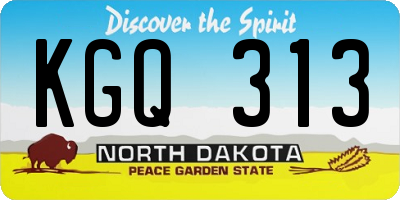 ND license plate KGQ313