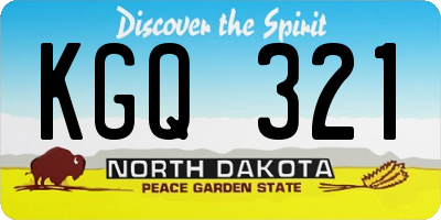 ND license plate KGQ321