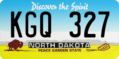 ND license plate KGQ327