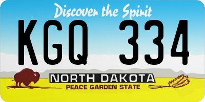 ND license plate KGQ334