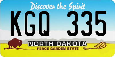 ND license plate KGQ335