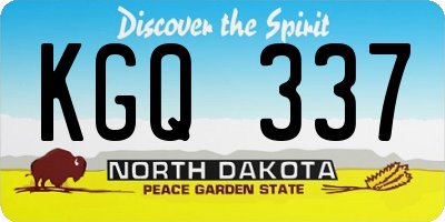 ND license plate KGQ337
