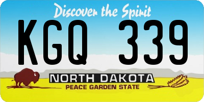 ND license plate KGQ339