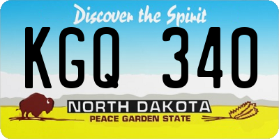 ND license plate KGQ340