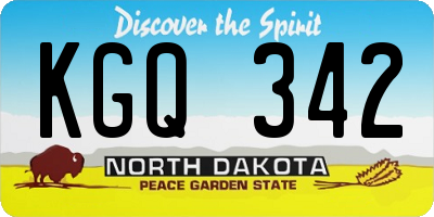 ND license plate KGQ342