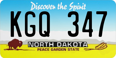 ND license plate KGQ347