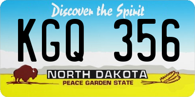 ND license plate KGQ356