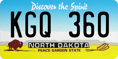ND license plate KGQ360