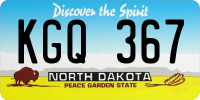 ND license plate KGQ367