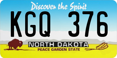 ND license plate KGQ376