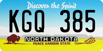ND license plate KGQ385