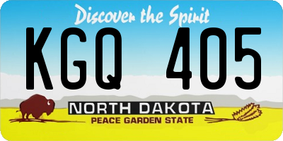 ND license plate KGQ405