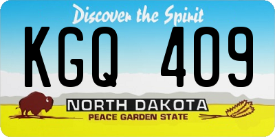ND license plate KGQ409