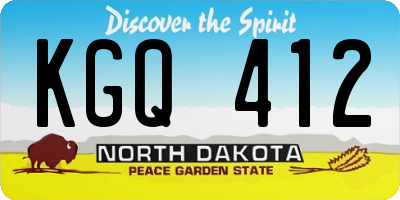ND license plate KGQ412