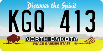 ND license plate KGQ413