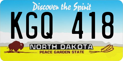 ND license plate KGQ418