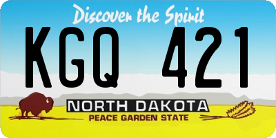 ND license plate KGQ421