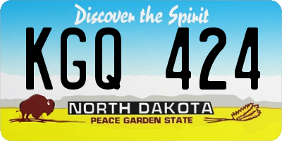 ND license plate KGQ424
