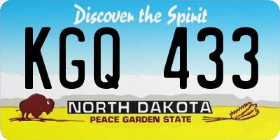 ND license plate KGQ433