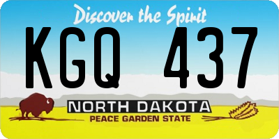 ND license plate KGQ437