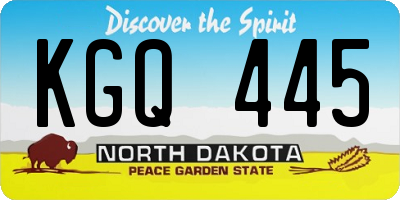 ND license plate KGQ445