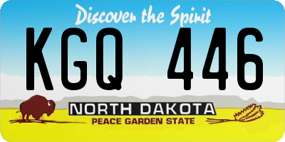 ND license plate KGQ446
