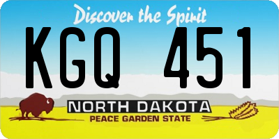 ND license plate KGQ451
