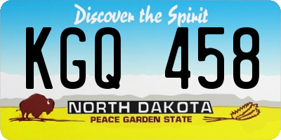 ND license plate KGQ458