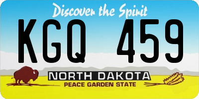 ND license plate KGQ459