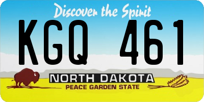 ND license plate KGQ461