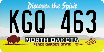 ND license plate KGQ463