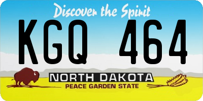 ND license plate KGQ464