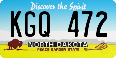 ND license plate KGQ472